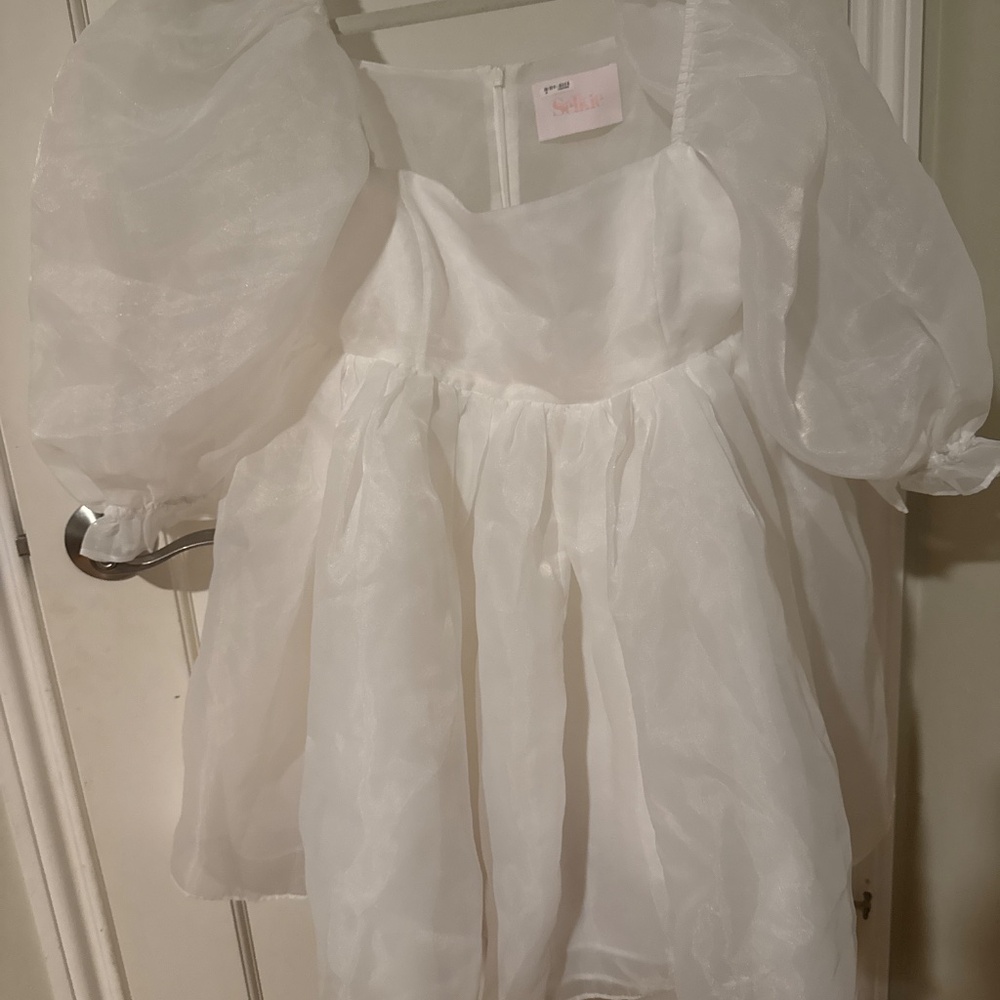 Selkie Ivory Puff Dress (M) - Picture 15 of 16